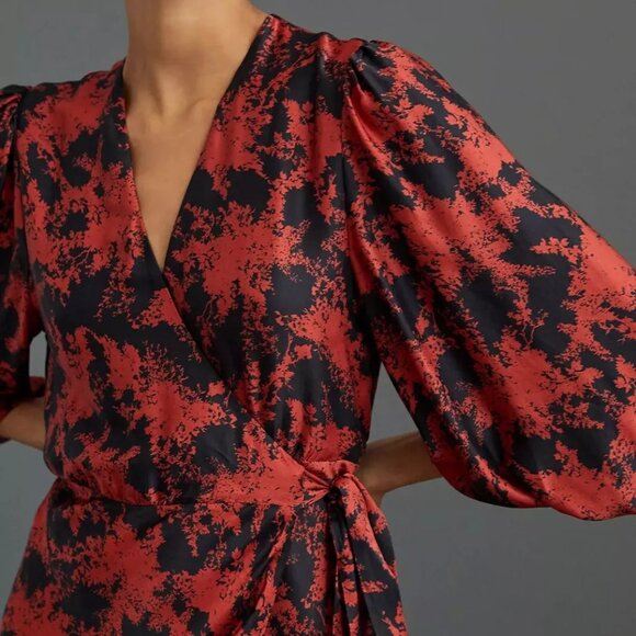 Anthropologie Red and Black Midi Dress - Picture 6 of 7